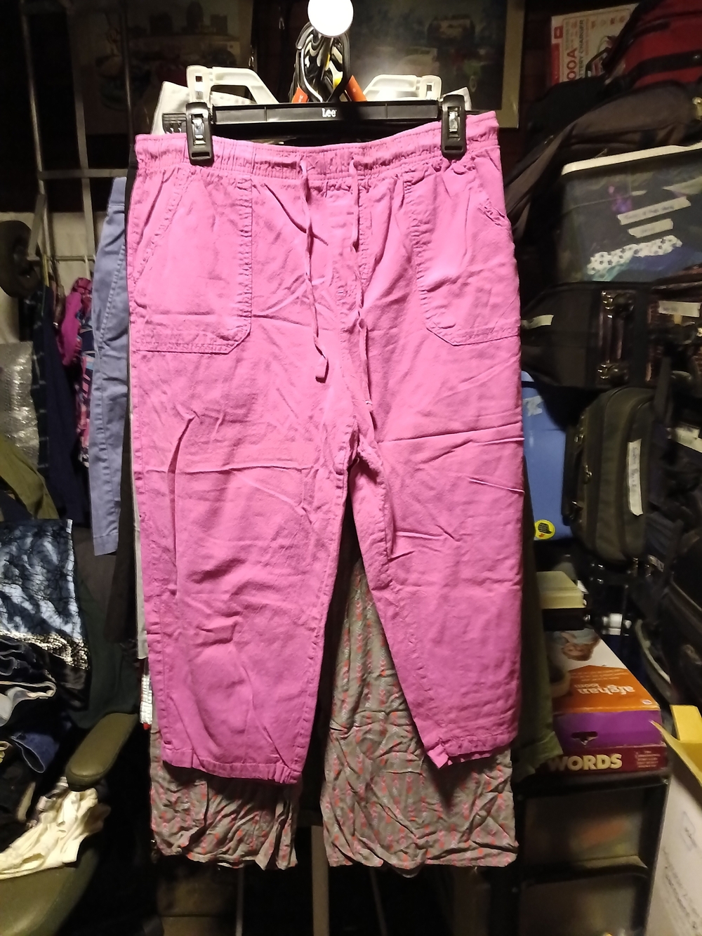 Basic Editions Bright Pink Elastic-Waist Jogger Pants